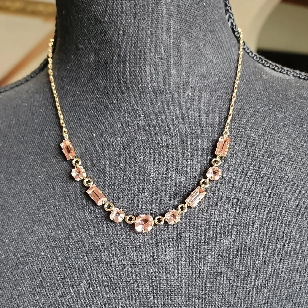 Ralph Lauren Pink and Gold Necklace with Delicate Beads